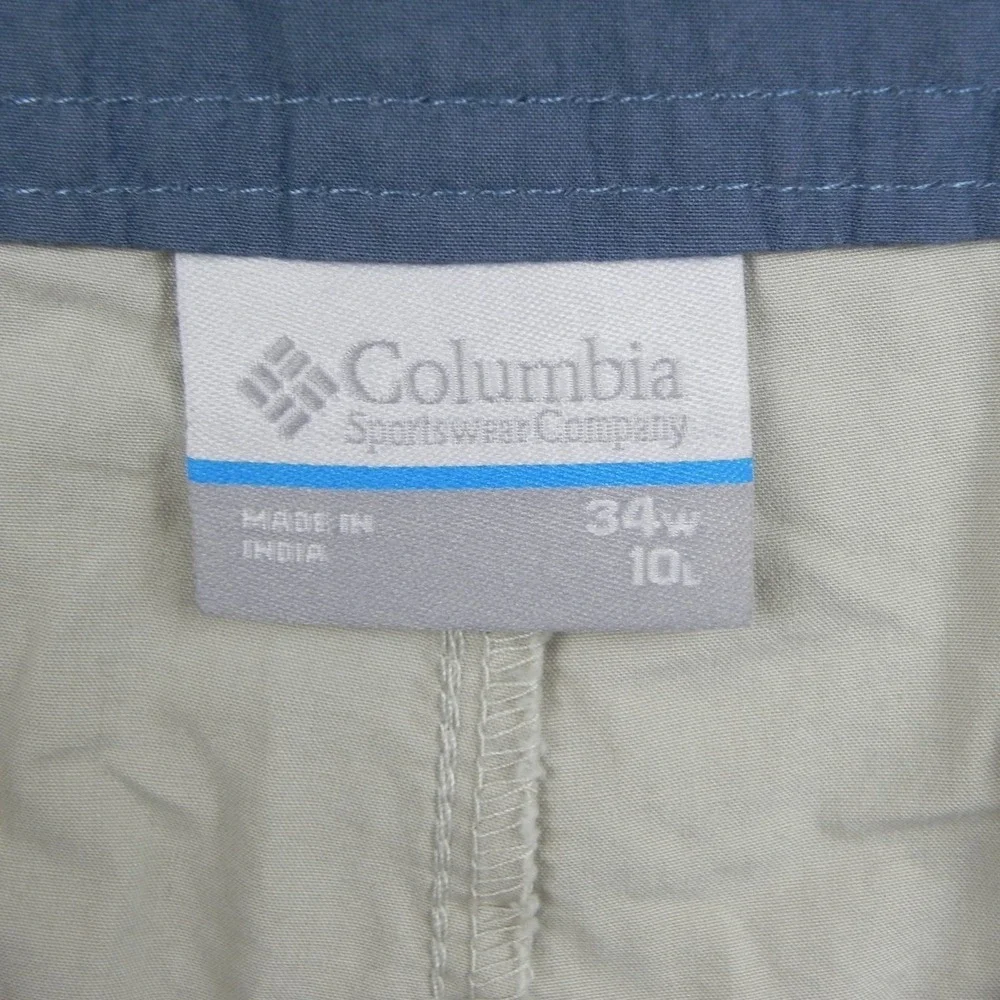 Columbia Shorts Mens 34 Chino Golf Casual Hiking‎ Lightweight Flat Front Beige
